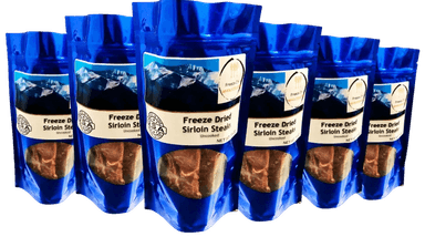 Freeze Dried Uncooked Sirloin Steaks (6 Packages)