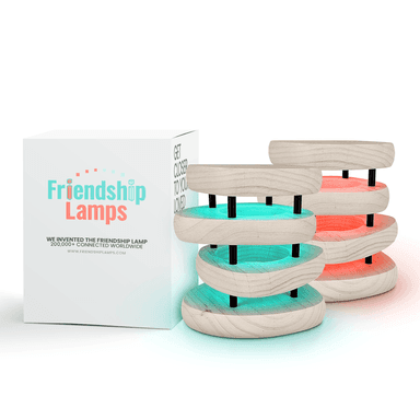 Mid-Century Design Friendship Lamp — White & Black Finish | Retro Wi-Fi Touch Lamp for Connection