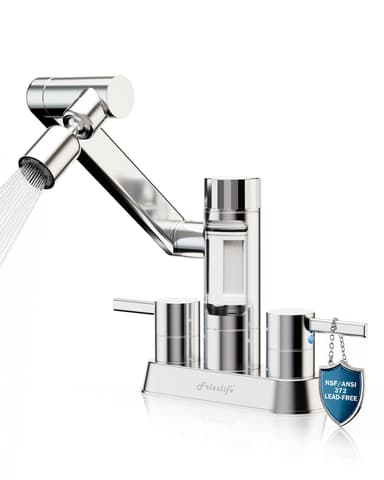 Frizzlife MF1080-D Series Bathroom & Kitchen Faucet with Water Filter, Polished Chrome, 360° Swivel Aerator
