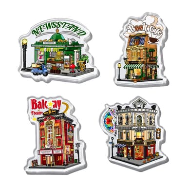 Town Life Fridge Magnet Set - GWP, Not for Sale