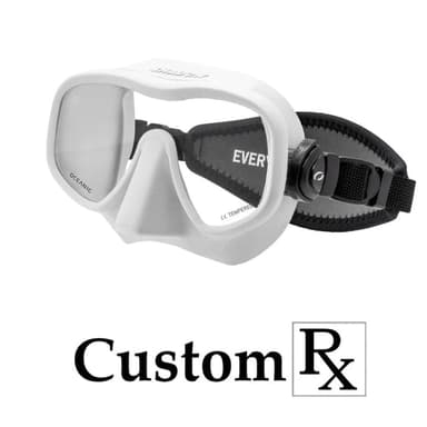 Custom Prescription Oceanic Mini Shadow Frameless Scuba Dive Mask