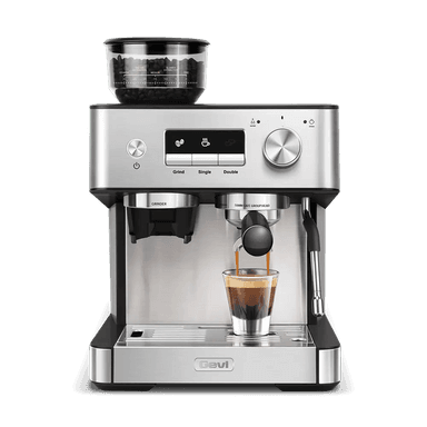 GEVI 20 Bar Espresso Maker with  Built-in Bean Grinder & Milk Frother ECMI0
