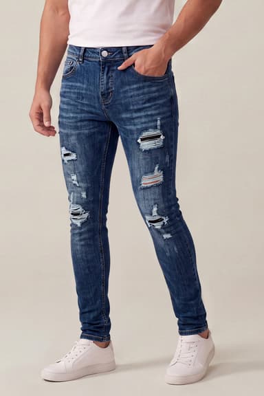 Men's Dark Blue Stretch Sculpt Skinny Jean
