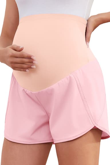 Over Belly Athletic Workout Casual Running Maternity Shorts