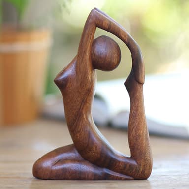 Hand Carved Original Wood Sculpture - Gymnastics