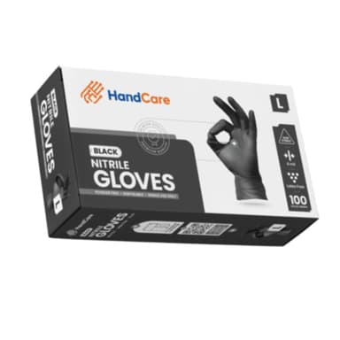 HandCare Black Nitrile Gloves - Exam Grade, Powder Free (6 Mil) - 50 CASES (BULK)