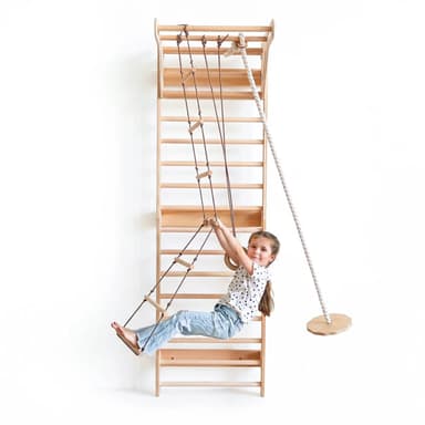 5-in-1 Swedish Wall with Pull-Up Bar, 3-in-1 Swing Set