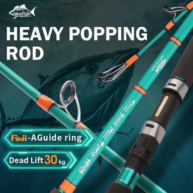 GOOFISH® Titan surge popping 8'10''(approx 270cm) 2 Piece Solid Nano Tip Japan Fuji Saltwater Popping Spinning Rod