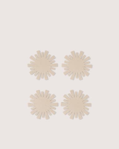 Merino Wool Starburst Coaster Solid 4 Pack
