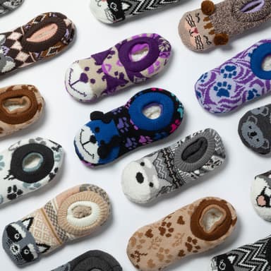 Furry Friends Cuffed Slipper Socks
