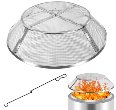 Fire Pit Spark Screen for Solo Stove Ranger Accessories, 15 Inch Range Shield 304 Stainless Steel Detachable Mesh Protector with Removal Tools