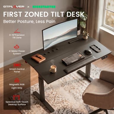 GTPlayer Zoned-Tilt 4-Motor Ergonomic Smart Standing Desk