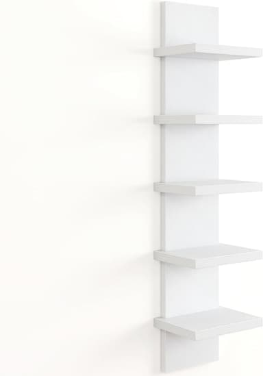 5-Tier White Vertical Floating Wall Shelf DX-QC046-WT