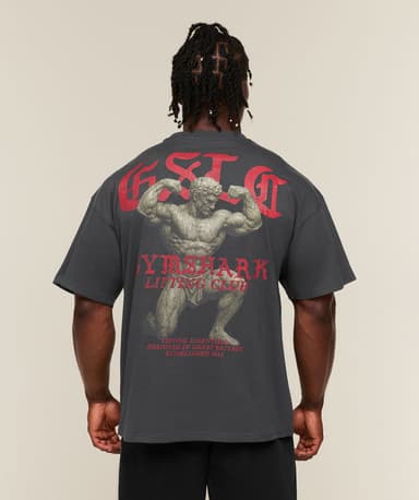 Gymshark Lifting Statue Graphic T-Shirt - Onyx Grey