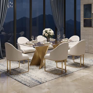 Aurevia Twist Glass Dining Table