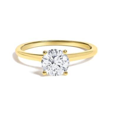 14K Gold Round Lab Grown Diamond Solitaire Engagement Ring