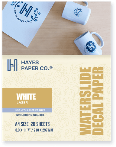 White Laser Waterslide Decal Paper