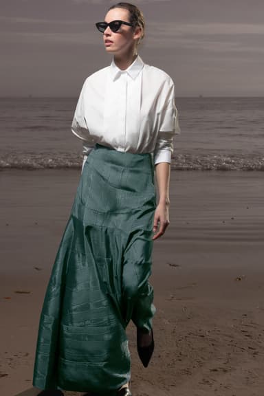 Gale Skirt - Stormy Blue Moire