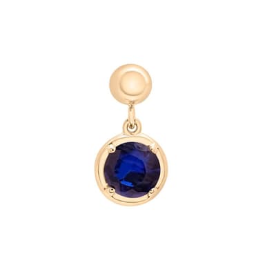 Lab-Created Blue Sapphire Birthstone Bead Charm in Vermeil