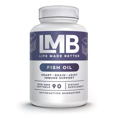 Omega 3 Fish Oil 3,000mg - Triple Strength Burp – Less DHA 900mg + EPA 1200mg Non-GMO – LMB (90 Soft Gels)