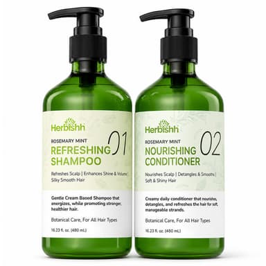 Rosemary Mint Shampoo & Conditioner | Herbishh