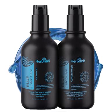 Blue Shampoo and Conditioner | Herbishh