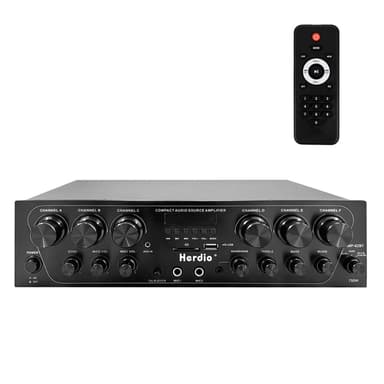 Herdio 6-Channel Bluetooth 5.3 Amplifier 750W | Home Theater Receiver