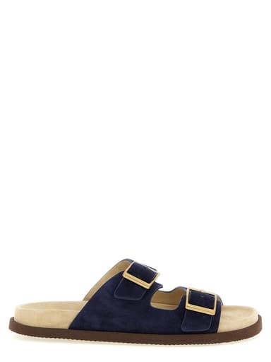 Blue Calfskin Slides