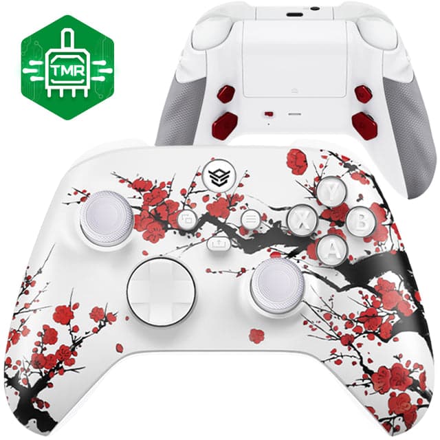 HEXGAMING ADVANCE Controller with TMR Joysticks & Adjustable Triggers for XBOX, PC, Mobile - Winter Blossom