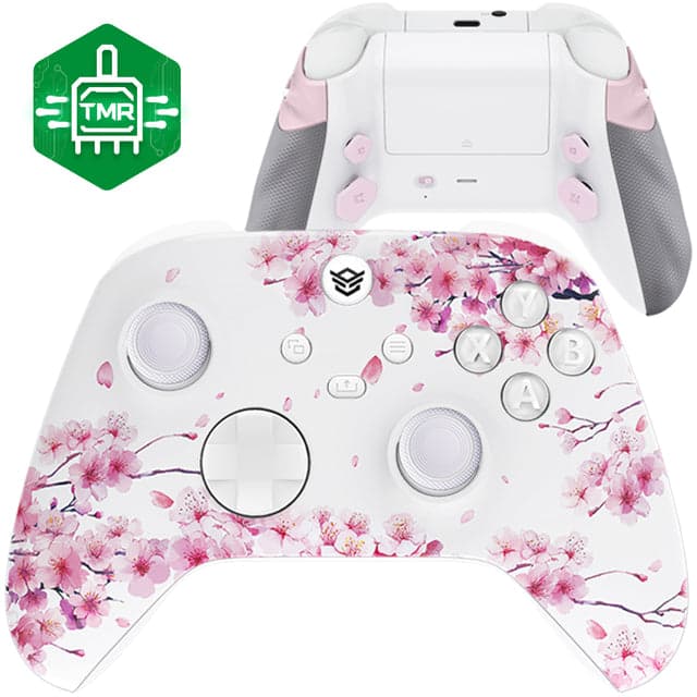 HEXGAMING ADVANCE Controller with TMR Joysticks & Adjustable Triggers for XBOX, PC, Mobile - Cherry Blossom Whisper