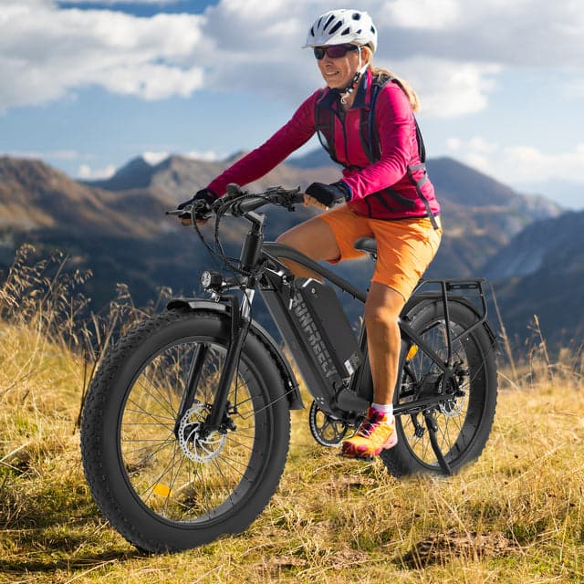 HOMREST Electric Bike for Adults,1500/3000W Peak Motor, 26" Fat Tire E-Bike with 48V 13AH Battery, 25-36 MPH Max 62 Miles Electric Motorcycle, Black