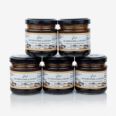 Organic Mushroom Honey – 120g Small Jar Bundle (5 & 10 Pack)