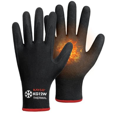 KAYGO KG12W Thermal Work Gloves for Winter – Nitrile Coated Safety Grip Gloves