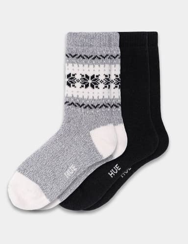 Snowflake Border Boot Sock 2 Pair Pack