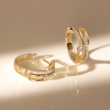 Twin Paperclip Diamond Hoops
