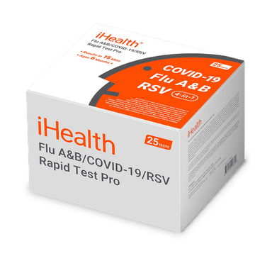 iHealth Flu A & B/COVID-19/RSV Rapid Test Pro (25 tests per kit, For professional use)