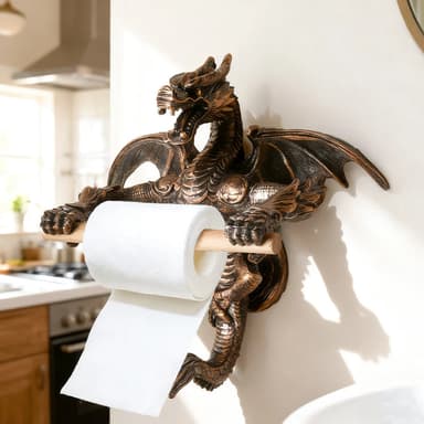 Retro Dragon Shaped Toilet Paper Holder Resin Creative Tissue Rack