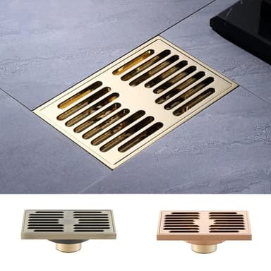 Brass Anti-Odor Bath Floor Drain Rectangular Deodorization Shower Drain