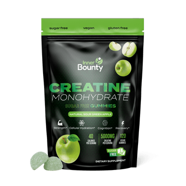 Creatine Monohydrate Gummies Sour Green Apple Gummies, Sugar Free 5G, 120 Count
