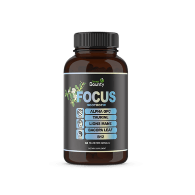 14-in-1 Focus Nootropic with Vitamin C, B6 & 12, Alpha GPC, and More - 60 Filler Free Capsules