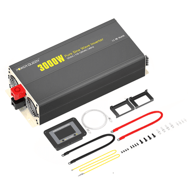 [Like New] Power Queen 3000W Pure Sine Wave Inverter 12V DC to 110V AC with 7 Outlets & LCD Remote Control