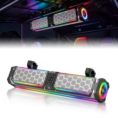 KEMIMOTO Midnight S70 Gen2 UTV Soundbar For Can am Polaris 680W Max Power, IP66 Waterproof & Quad Passive Radiators