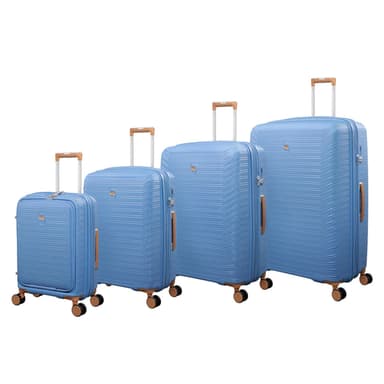 Continuous 4 Piece Hardside Expandable 8 Wheel Spinner Luggage Set with Hard-Pocket Carry-On (Quiet Harbour)