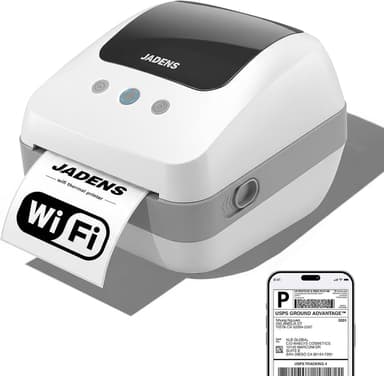 JADENS 410WF Dual-Band Wi-Fi 4x6 Shipping Label Printer White