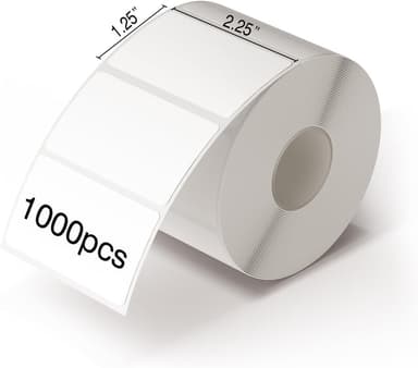 JADENS 2.25"x1.25" Self-Adhesive Barcode Thermal  Sticker Roll Label 1000 Labels White