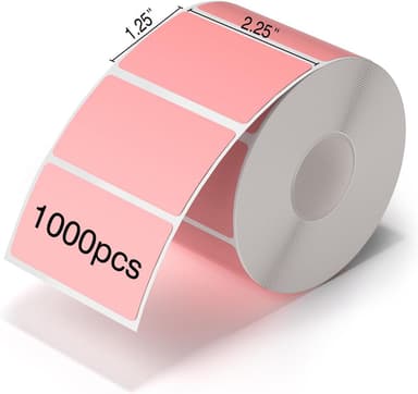 JADENS 2.25"x1.25" Self-Adhesive Barcode Thermal  Sticker Roll Label 1000 Labels Pink
