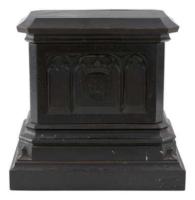 Antique Black Wood Pedestal Base