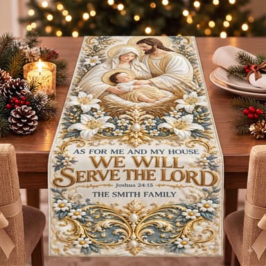 As For Me And My House We Will Serve The Lord  | Personalized Table Runner