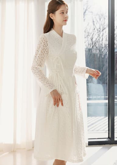 Lumi Pearl Veil Modern Hanbok Dress