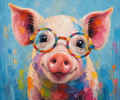 Pig Wearing Glasses - Paint By Number Kit